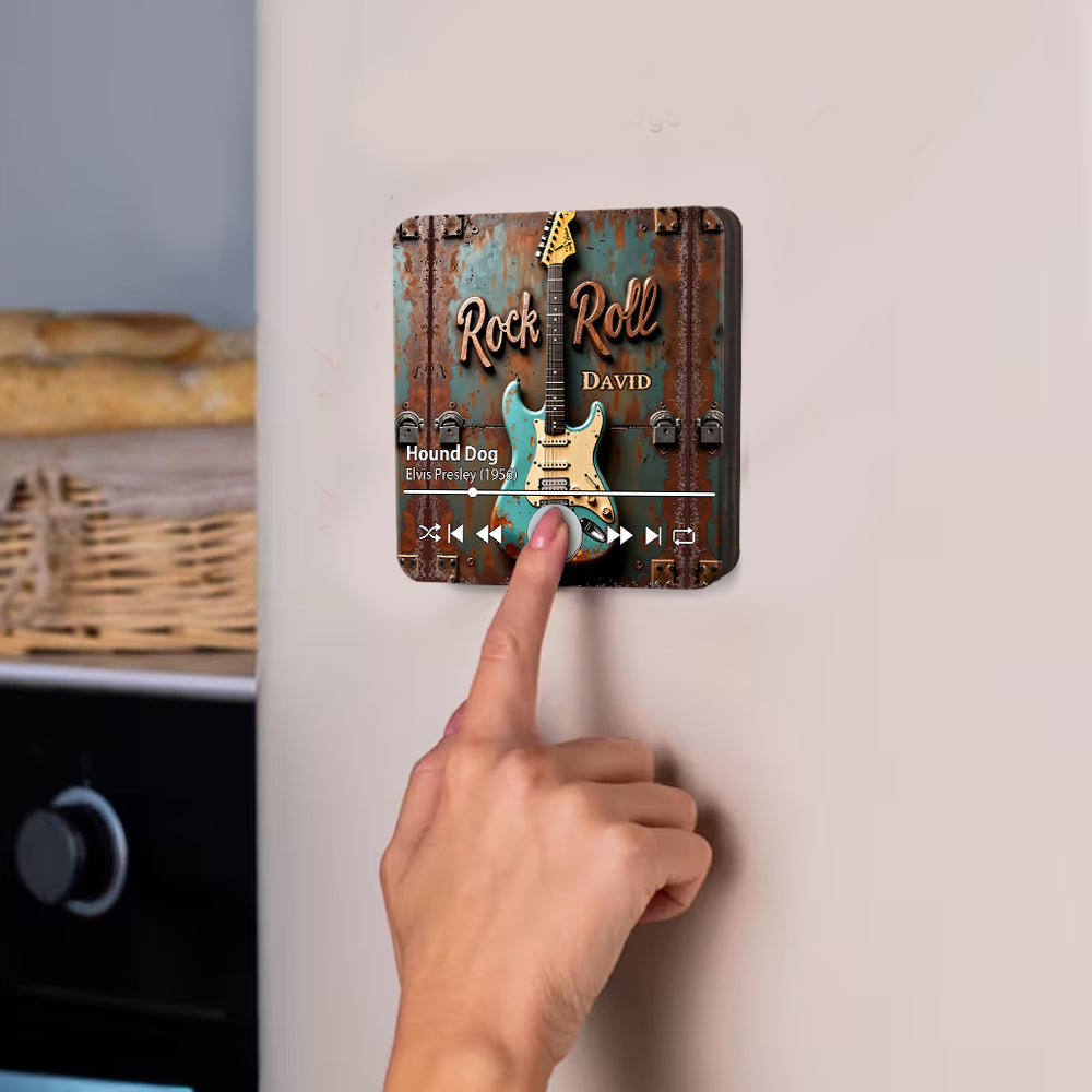 Aimant de réfrigérateur personnalisé Rock N Roll - Musique de guitare