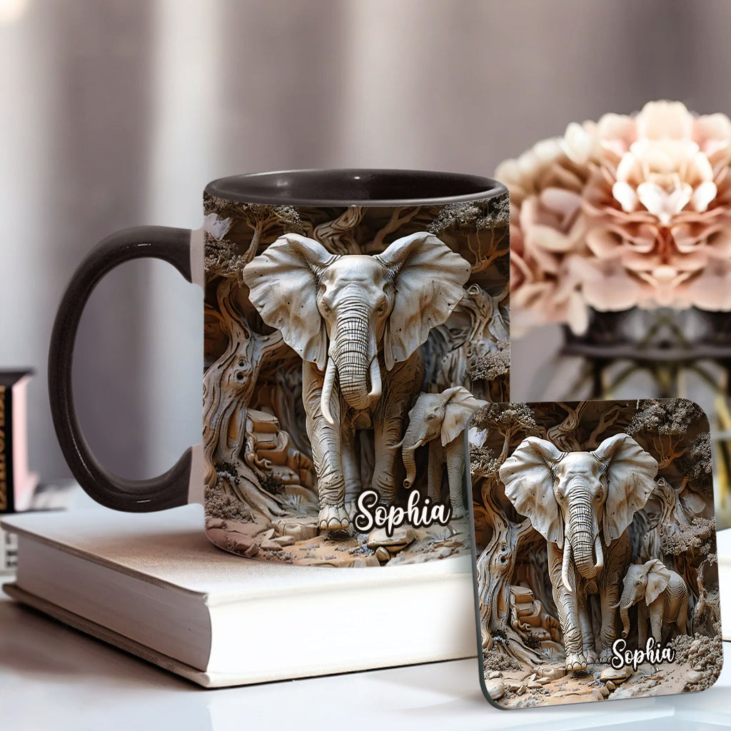 Mug personnalisé « Love Elephant » avec motif éléphant
