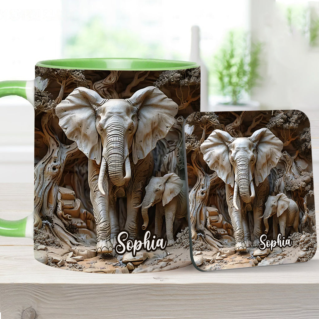 Mug personnalisé « Love Elephant » avec motif éléphant