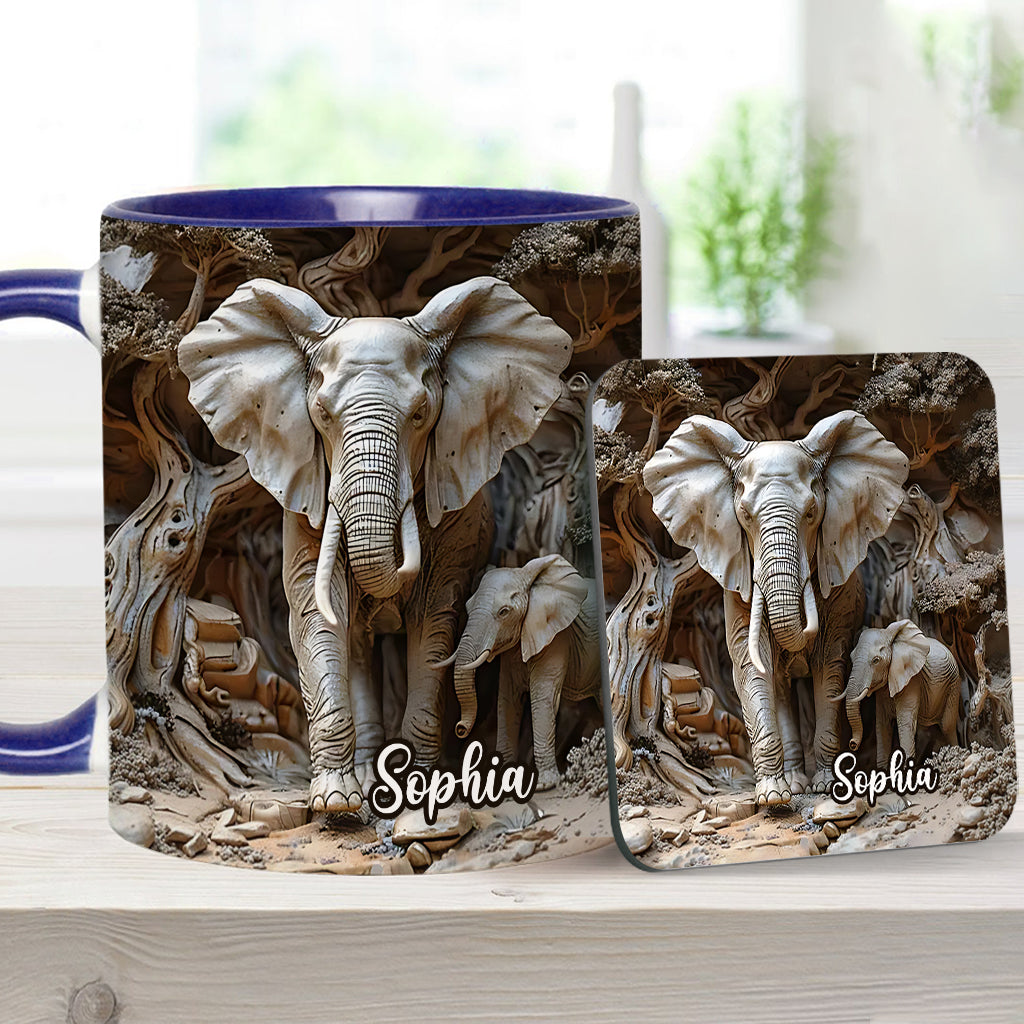 Mug personnalisé « Love Elephant » avec motif éléphant
