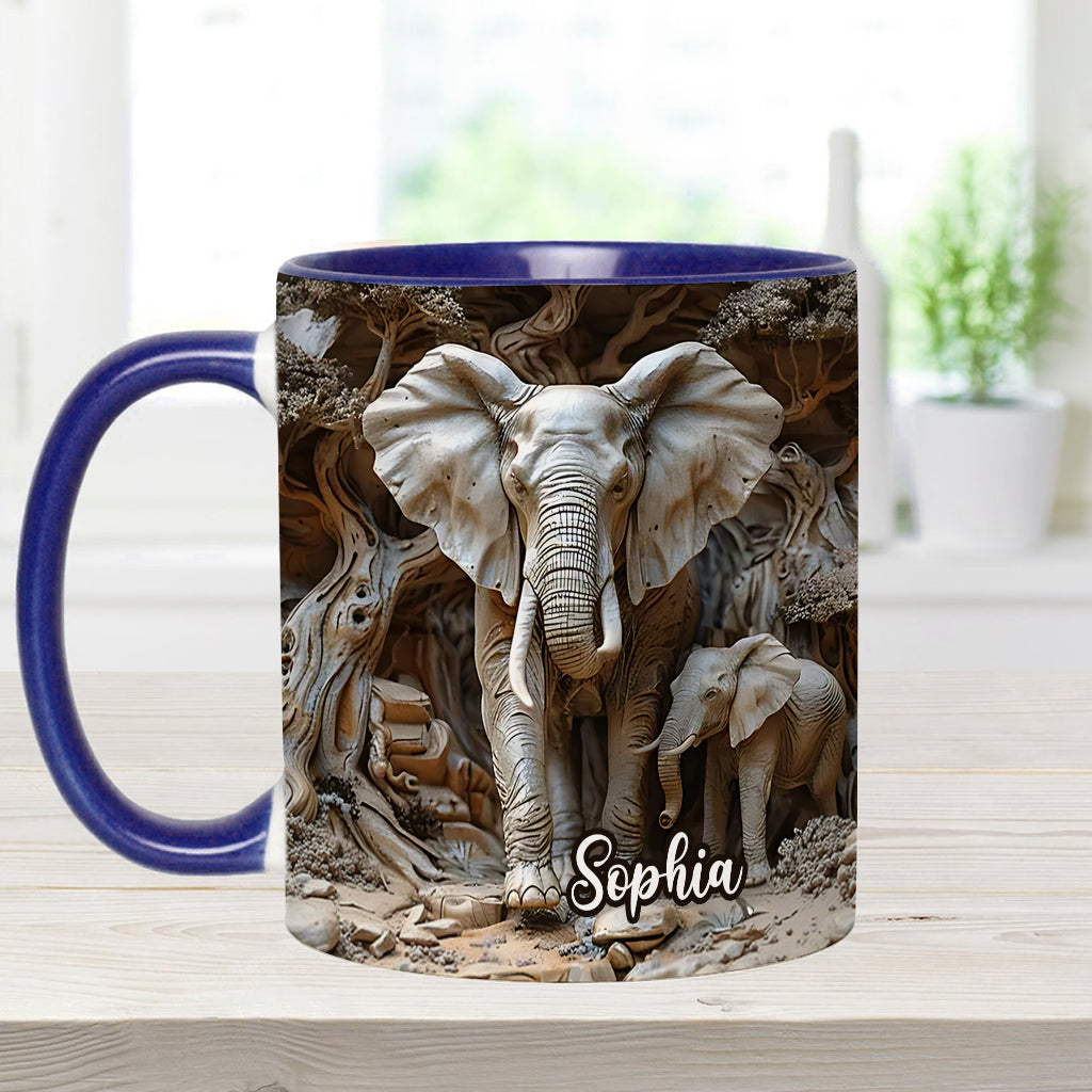 Mug personnalisé « Love Elephant » avec motif éléphant