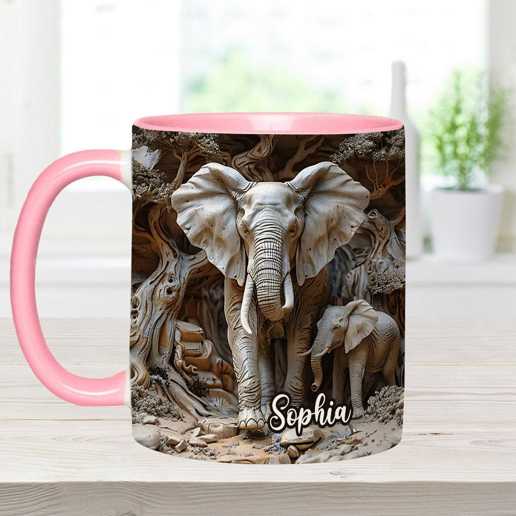 Mug personnalisé « Love Elephant » avec motif éléphant