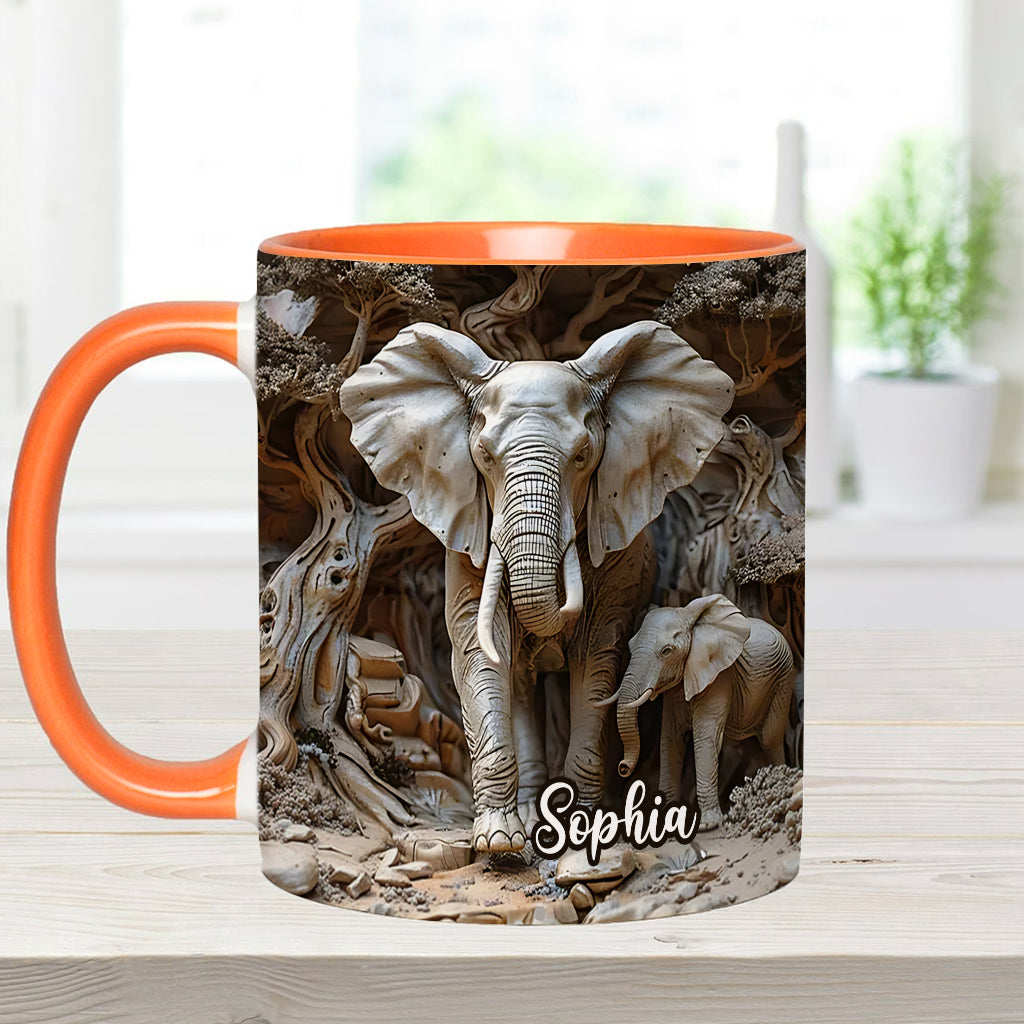 Mug personnalisé « Love Elephant » avec motif éléphant