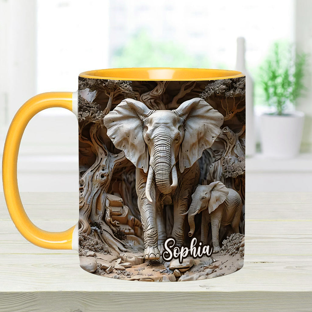 Mug personnalisé « Love Elephant » avec motif éléphant