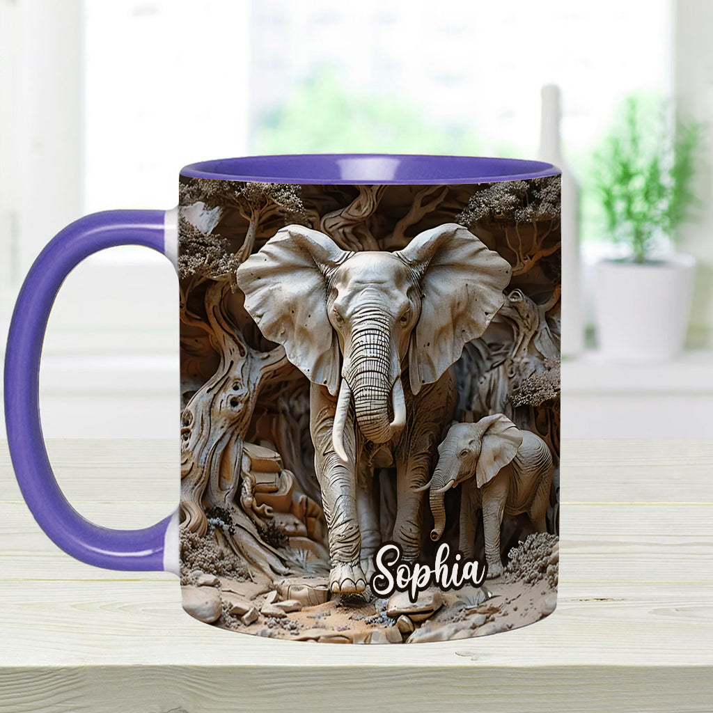 Mug personnalisé « Love Elephant » avec motif éléphant