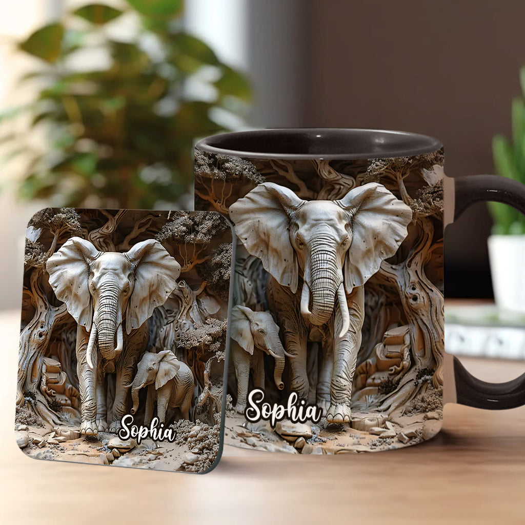 Mug personnalisé « Love Elephant » avec motif éléphant