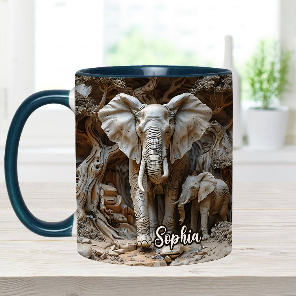 Mug personnalisé « Love Elephant » avec motif éléphant