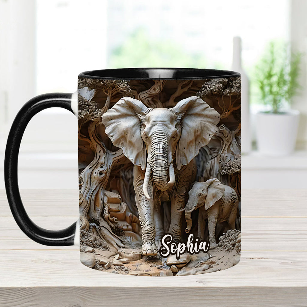 Mug personnalisé « Love Elephant » avec motif éléphant