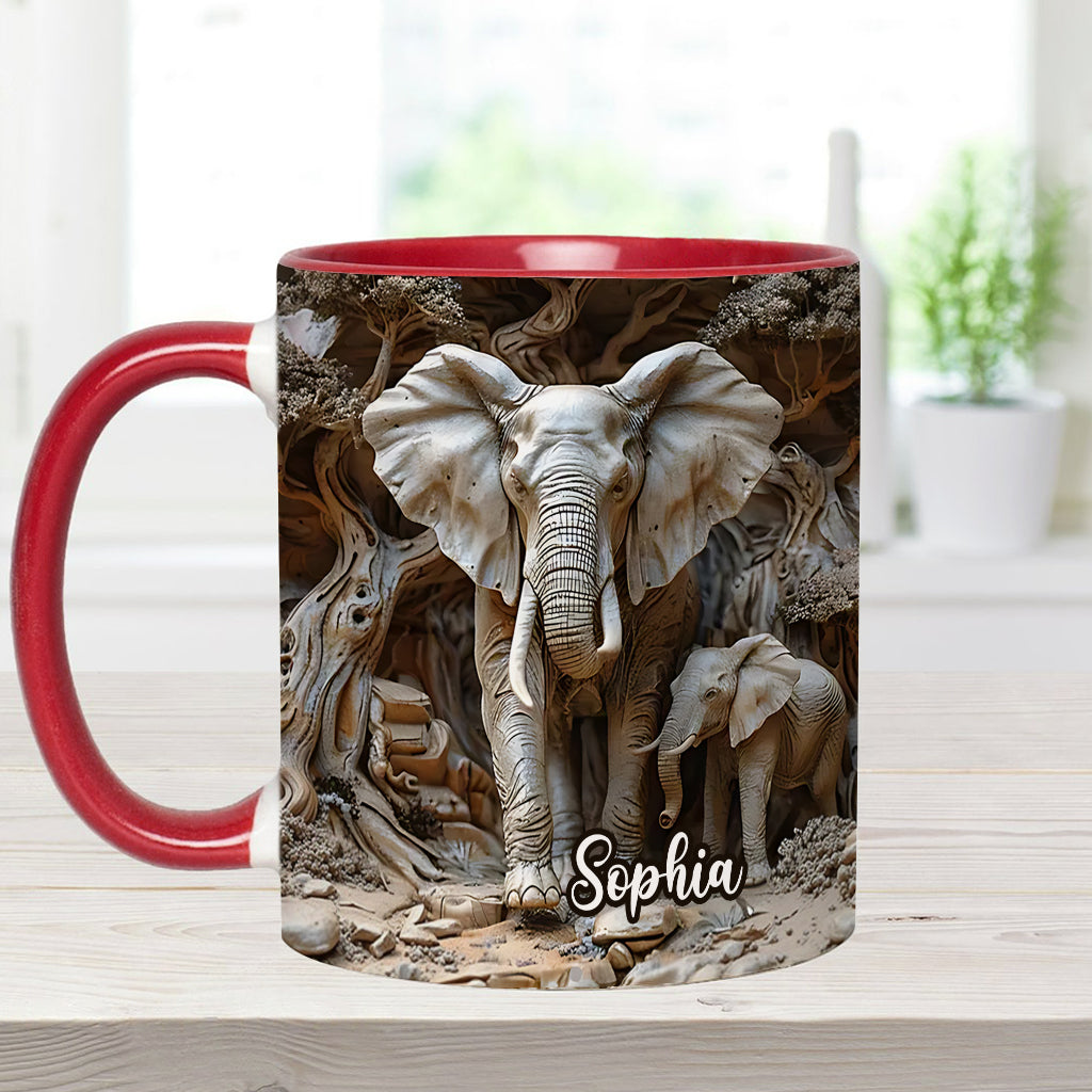 Mug personnalisé « Love Elephant » avec motif éléphant
