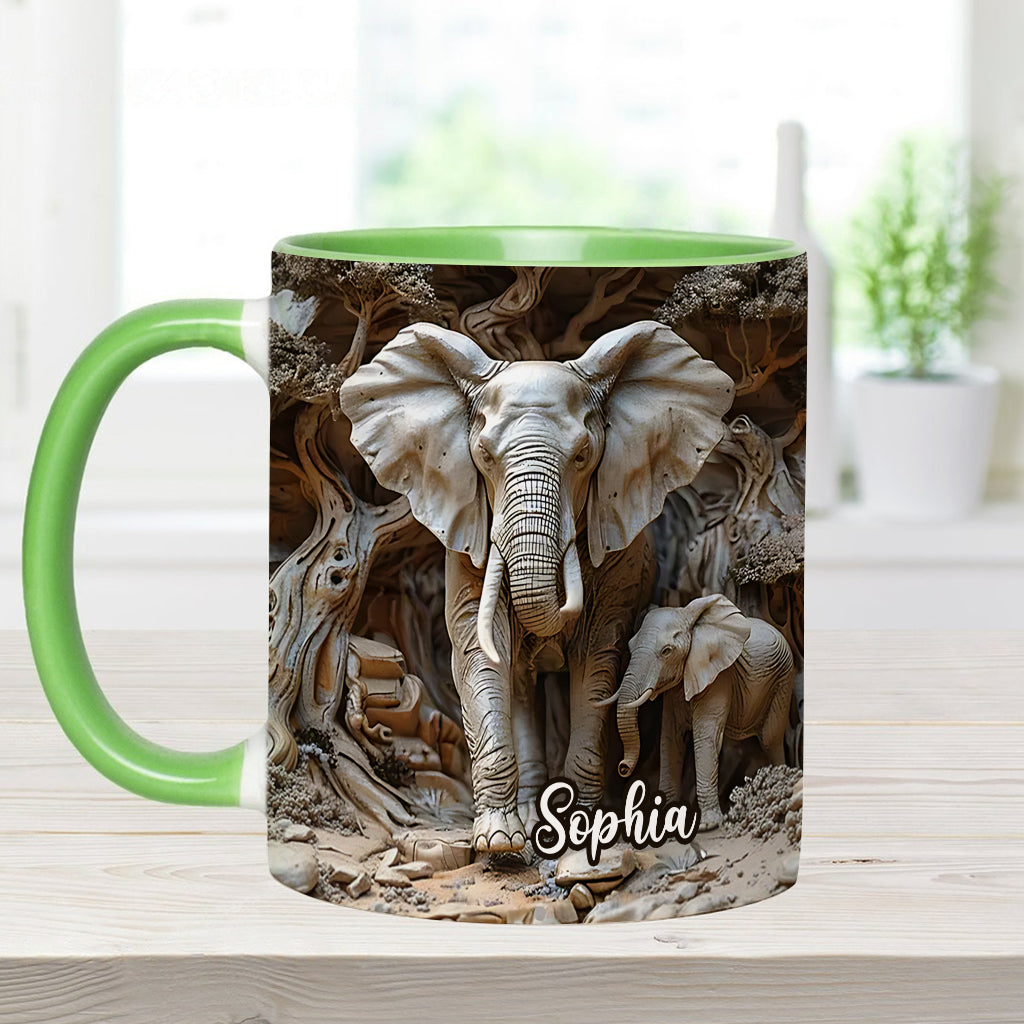 Mug personnalisé « Love Elephant » avec motif éléphant