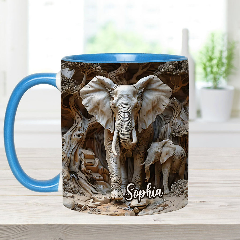 Mug personnalisé « Love Elephant » avec motif éléphant
