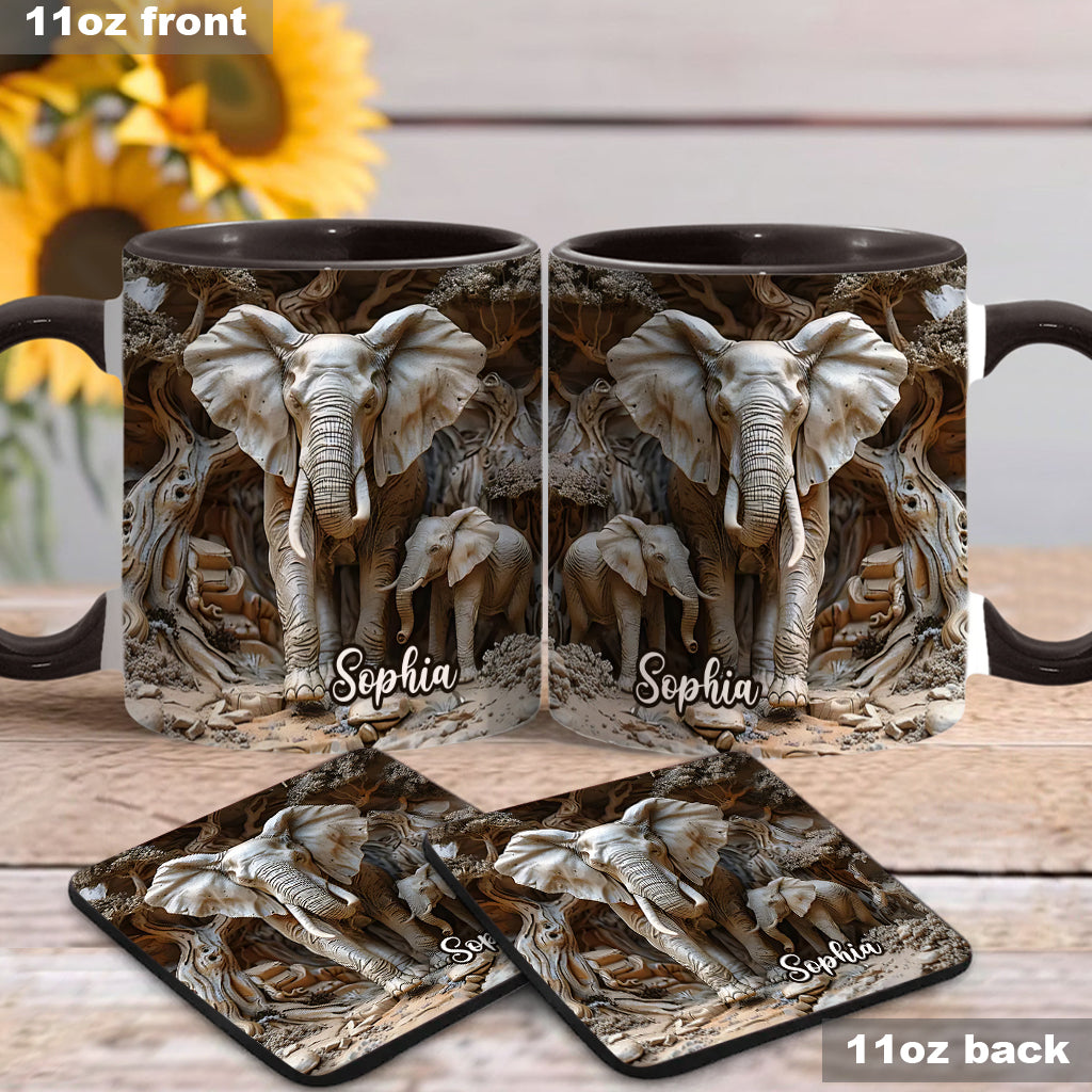 Mug personnalisé « Love Elephant » avec motif éléphant