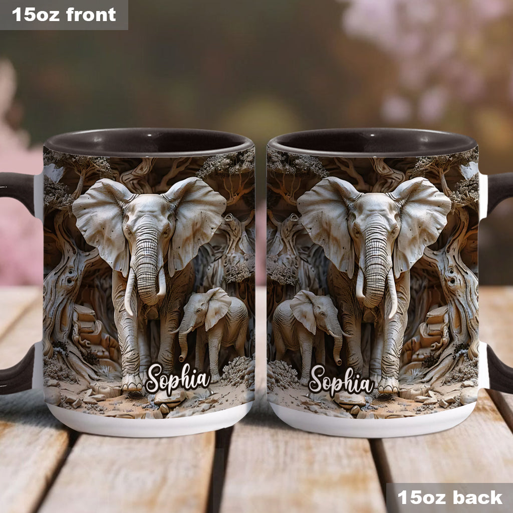 Mug personnalisé « Love Elephant » avec motif éléphant