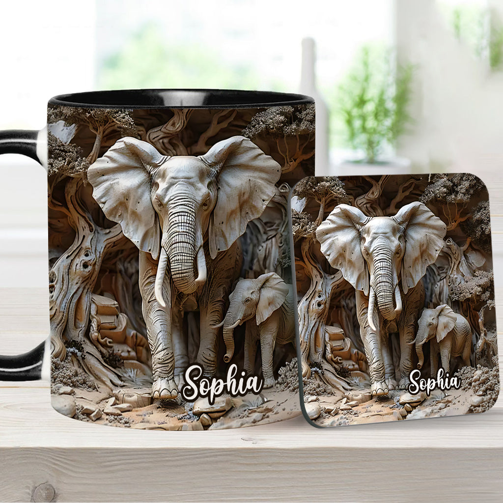 Mug personnalisé « Love Elephant » avec motif éléphant