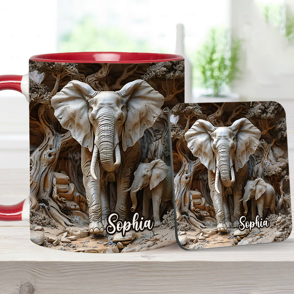 Mug personnalisé « Love Elephant » avec motif éléphant