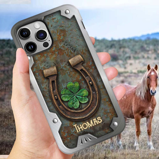 Lucky Horseshoe Shamrock - Personalized Horse Full Print Phone Case