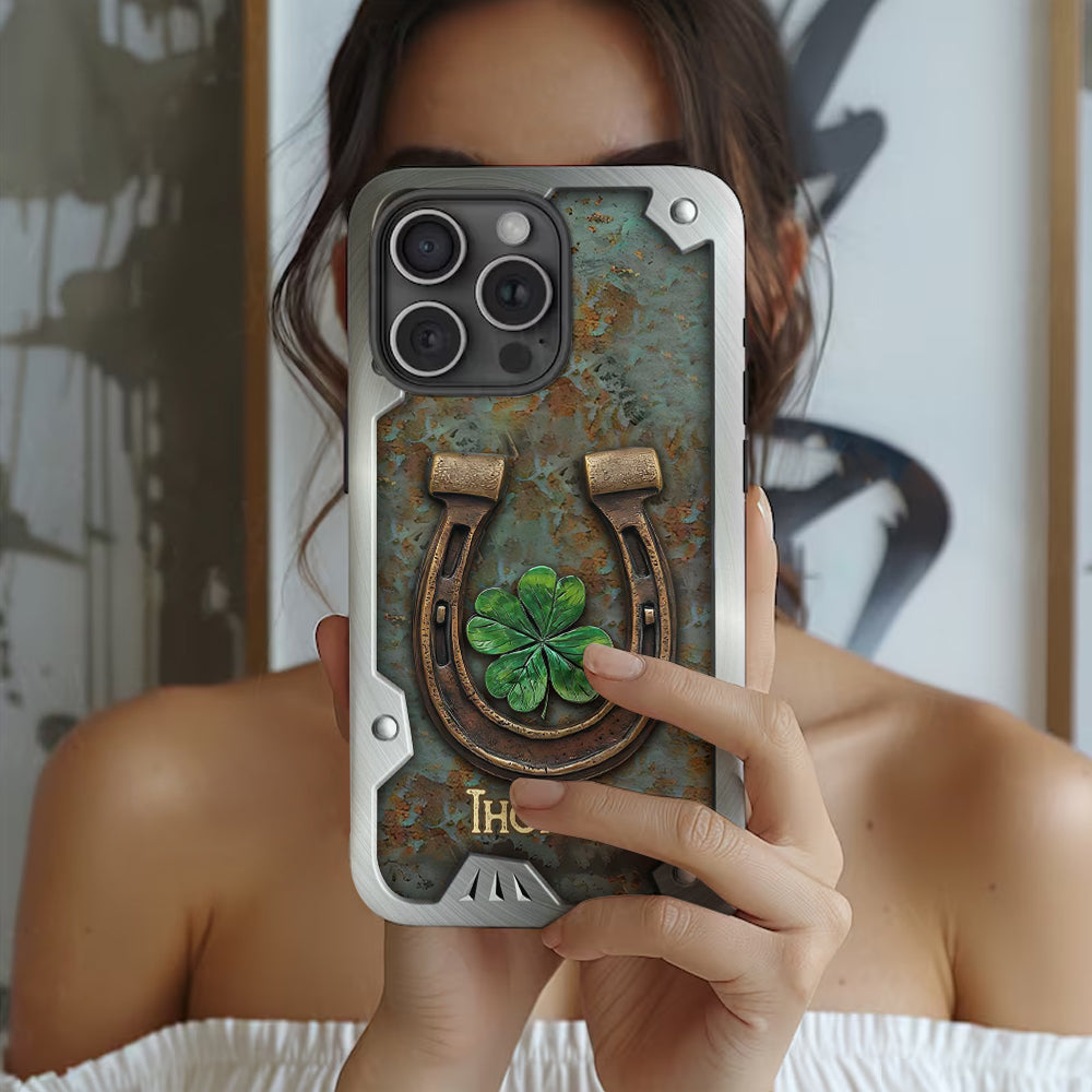Lucky Horseshoe Shamrock - Personalized Horse Full Print Phone Case