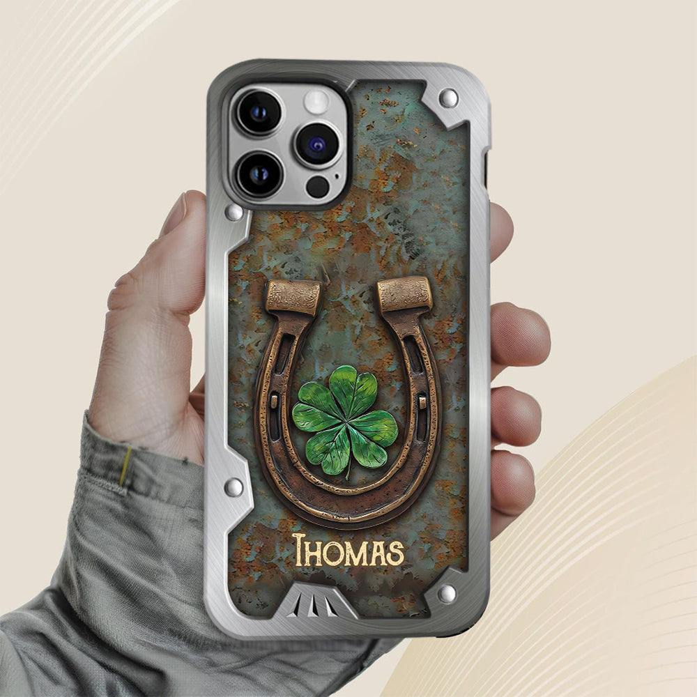 Lucky Horseshoe Shamrock - Personalized Horse Full Print Phone Case