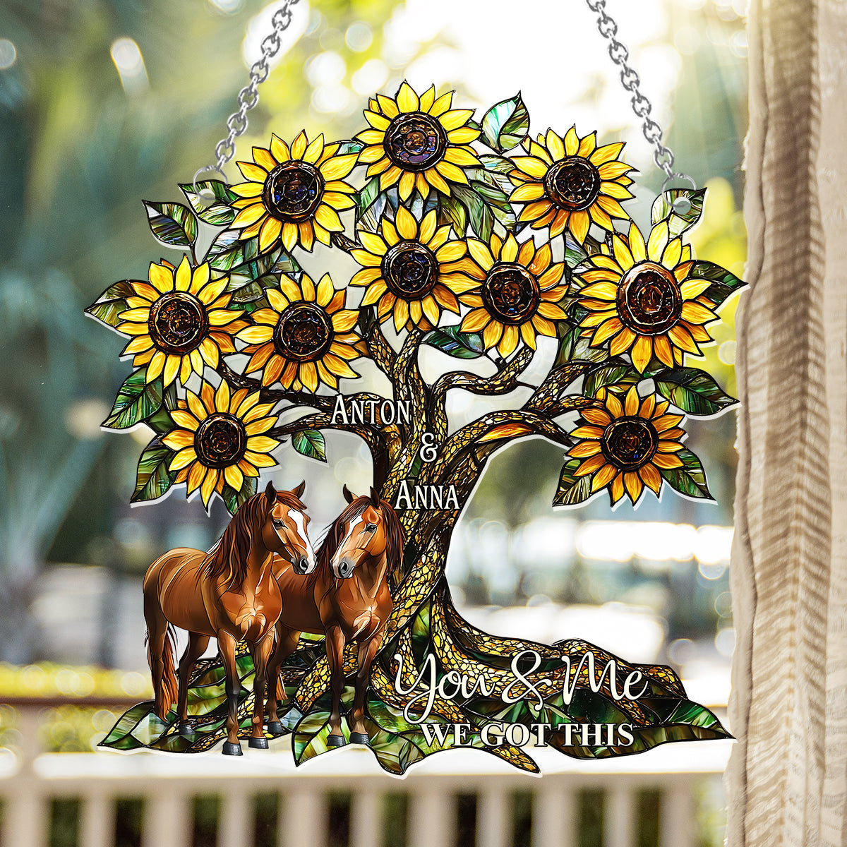 You & Me - Personalized Horse Window Hanging Suncatcher Ornament