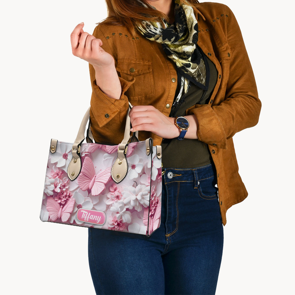 Magnifiques Papillons - Sac à main en cuir personnalisé avec papillons