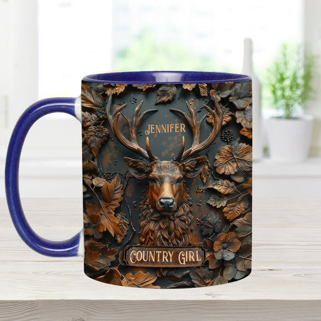 Country Girl - Personalized Hunting Accent Mug