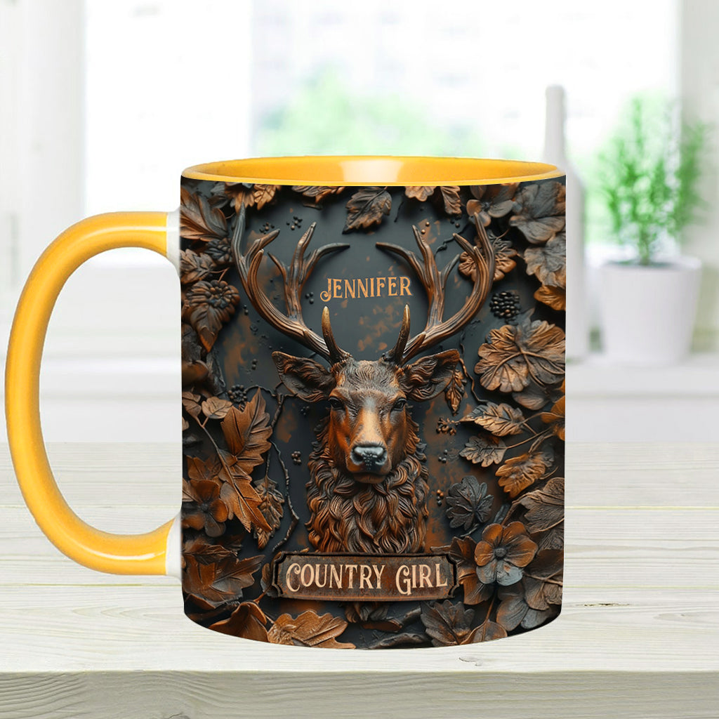 Country Girl - Personalized Hunting Accent Mug