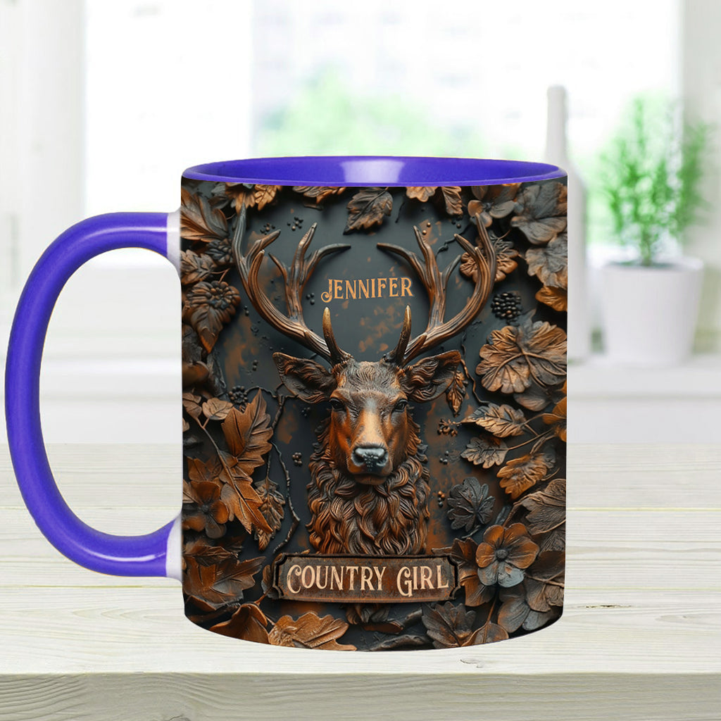 Country Girl - Personalized Hunting Accent Mug