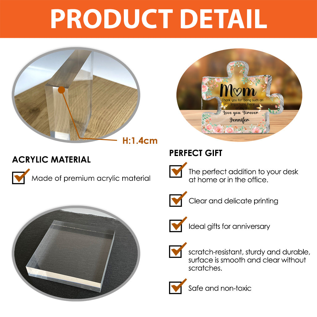 Love You Forever - Personalized Mother Custom Shaped Acrylic Plaque