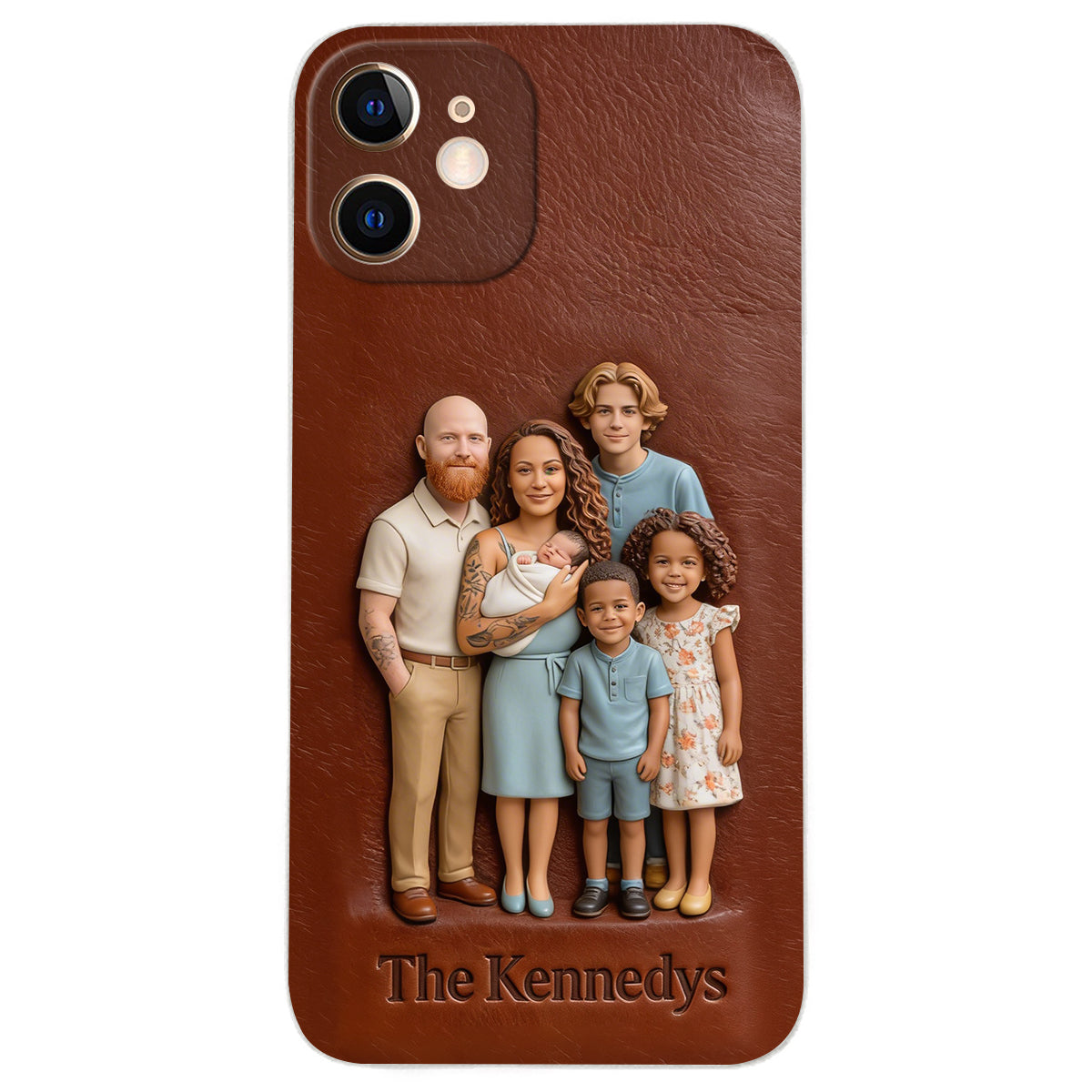 Custom Any Photo - Personalized Family Leather Phone Case