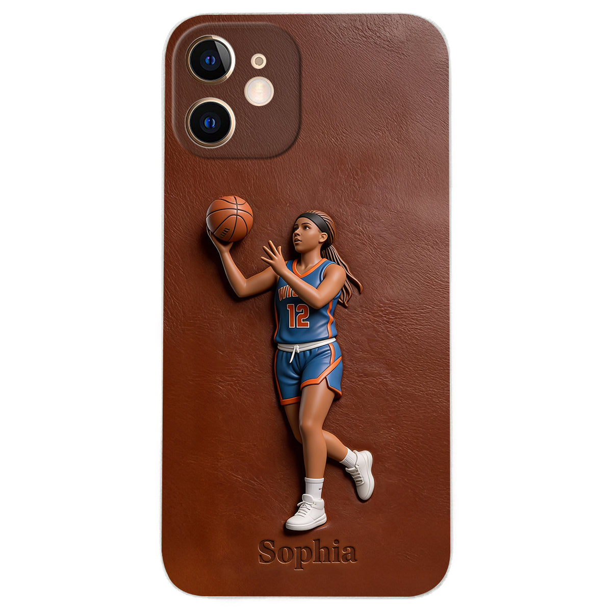 Love Basketball - Personalized Basketball Leather Phone Case