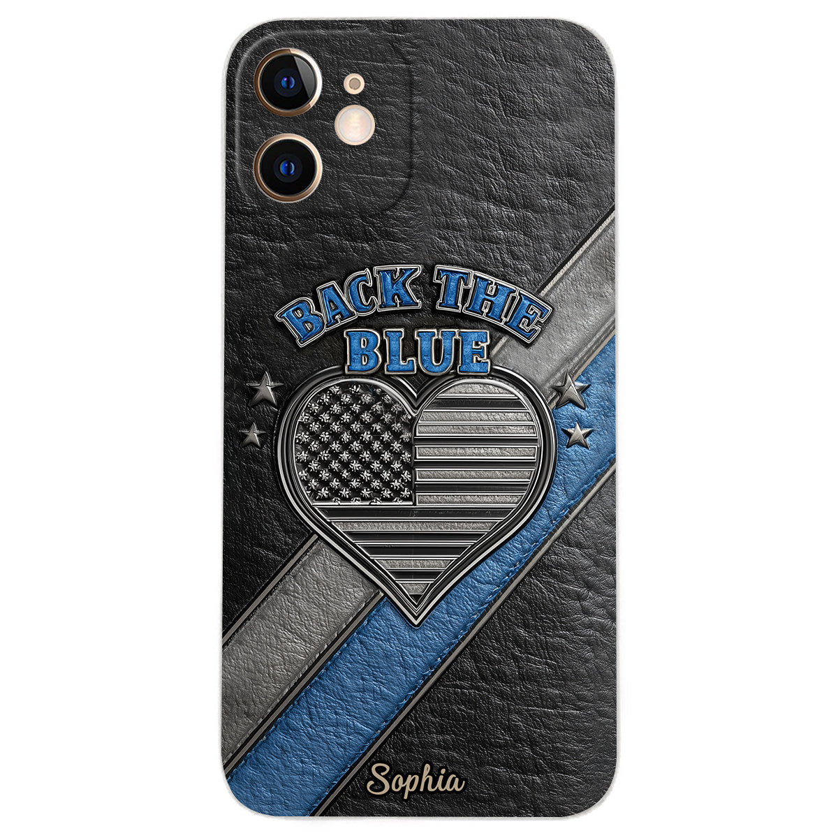 Back the Blue - Personalized Police Officer Leather Phone Case