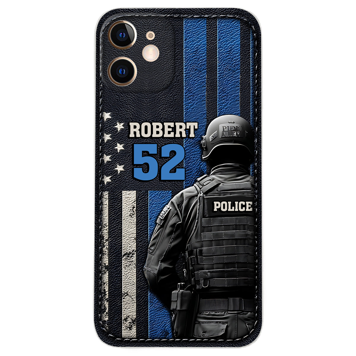 Vie de policier - Étui de téléphone en cuir personnalisé pour policier