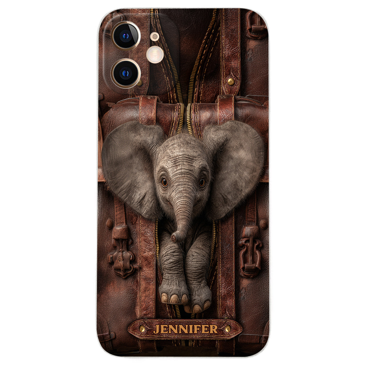 Juste une fille qui aime les éléphants - Étui de téléphone personnalisé en cuir avec motif éléphant