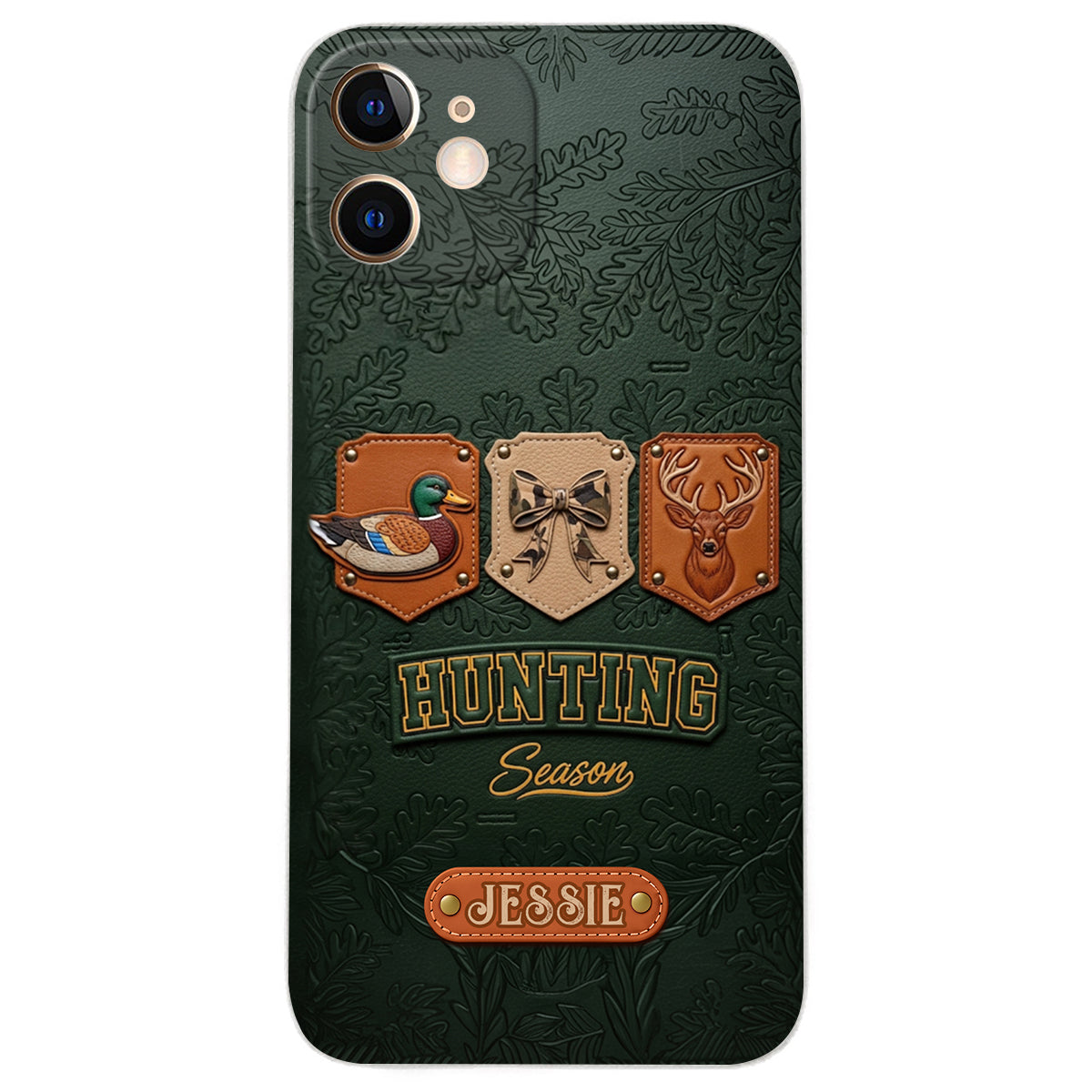 Saison de la chasse - Étui de téléphone en cuir personnalisé sur le thème de la chasse
