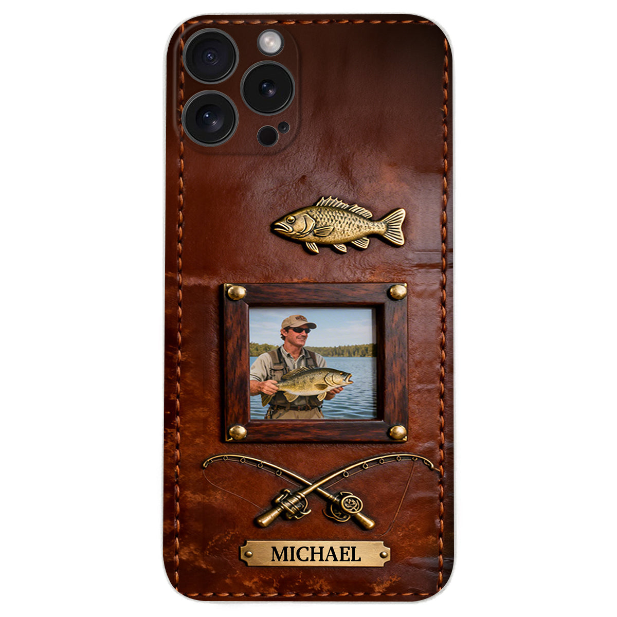 Best Catch - Personalized Fishing Leather Phone Case