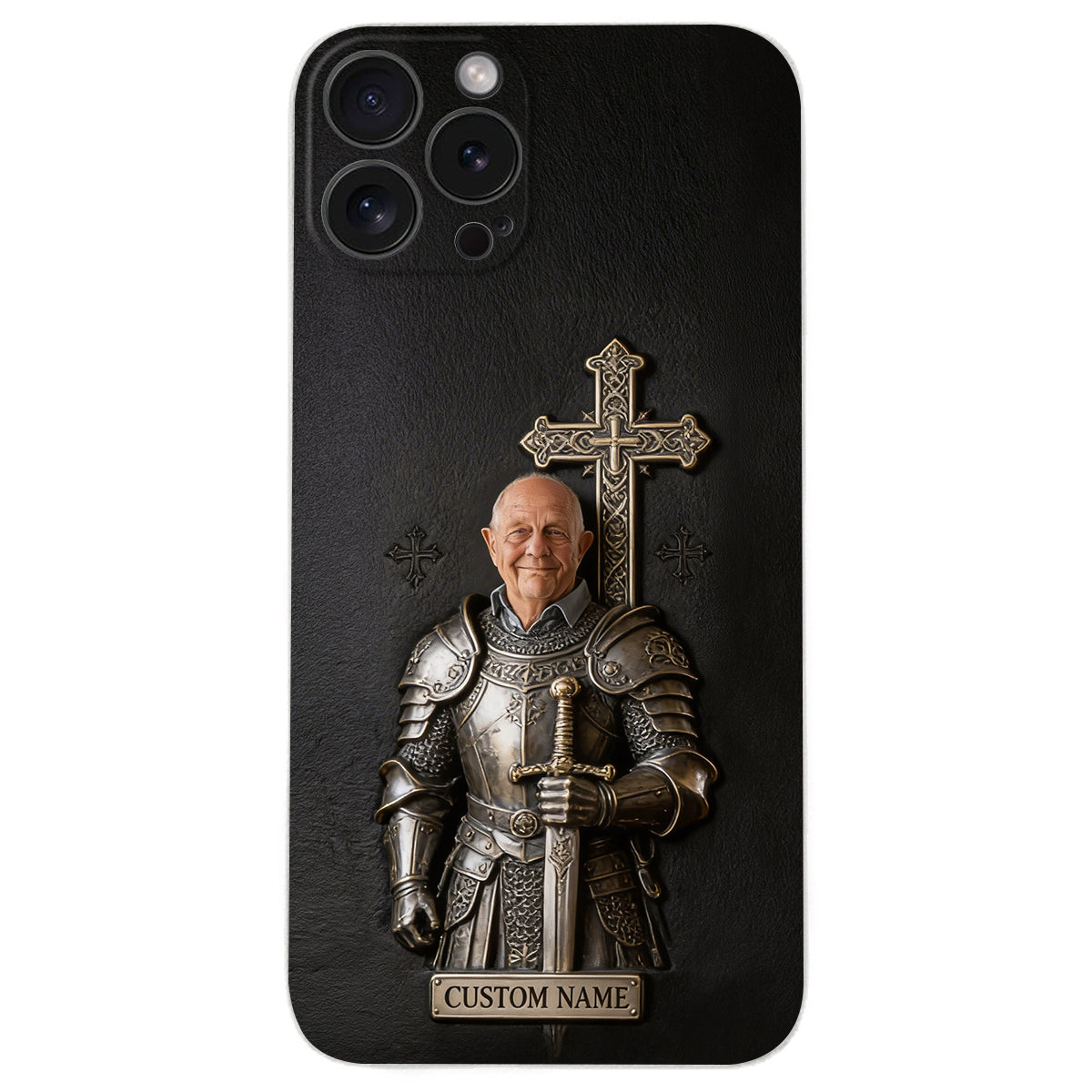 Knight Of God - Personalized Christian Leather Phone Case