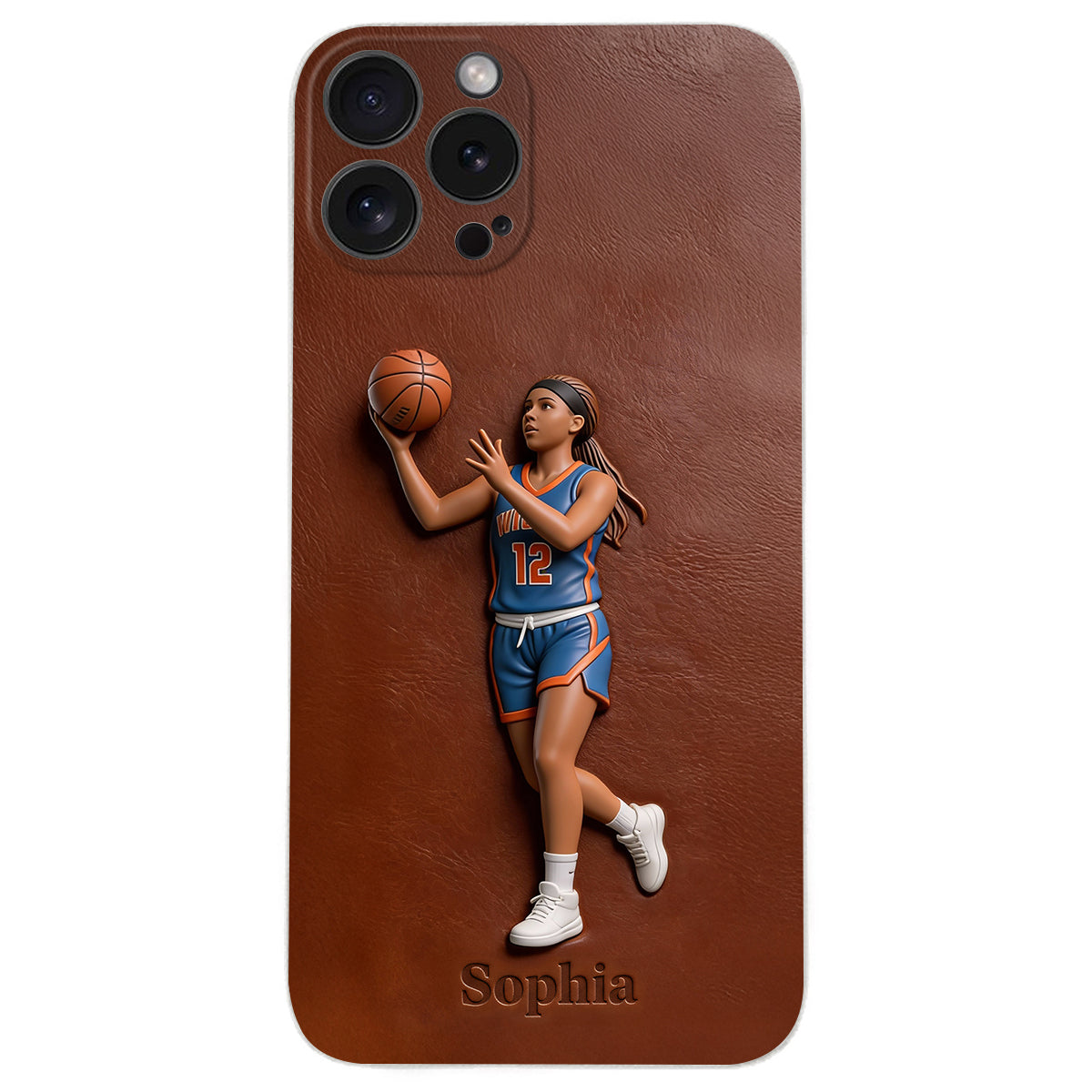 Love Basketball - Personalized Basketball Leather Phone Case