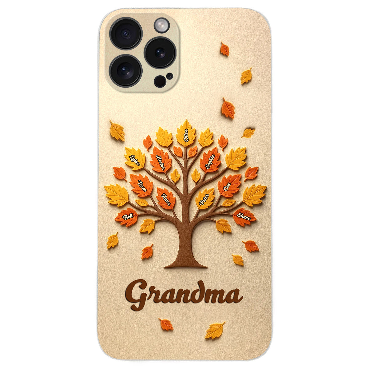 Arbre à maman et grand-mère - Étui de téléphone en cuir personnalisé pour maman