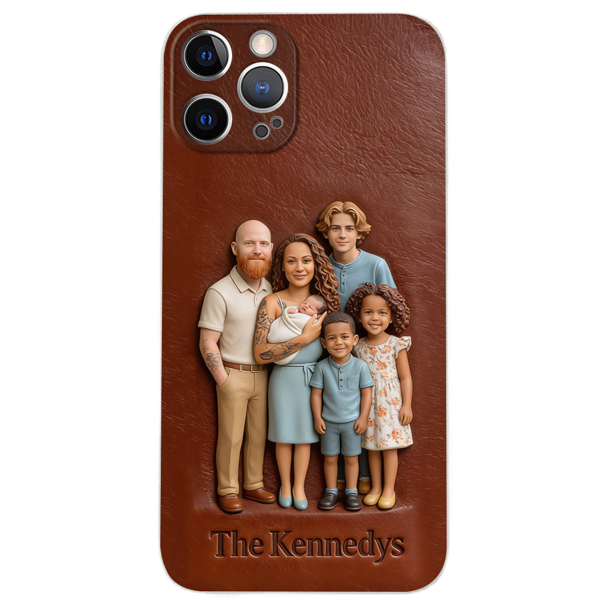 Custom Any Photo - Personalized Family Leather Phone Case
