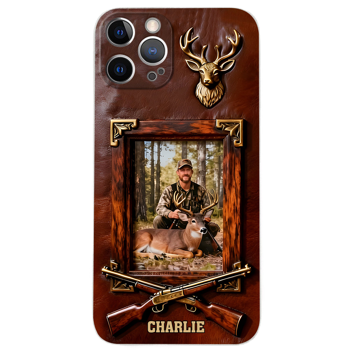 Hunting Achievement - Personalized Hunting Leather Phone Case