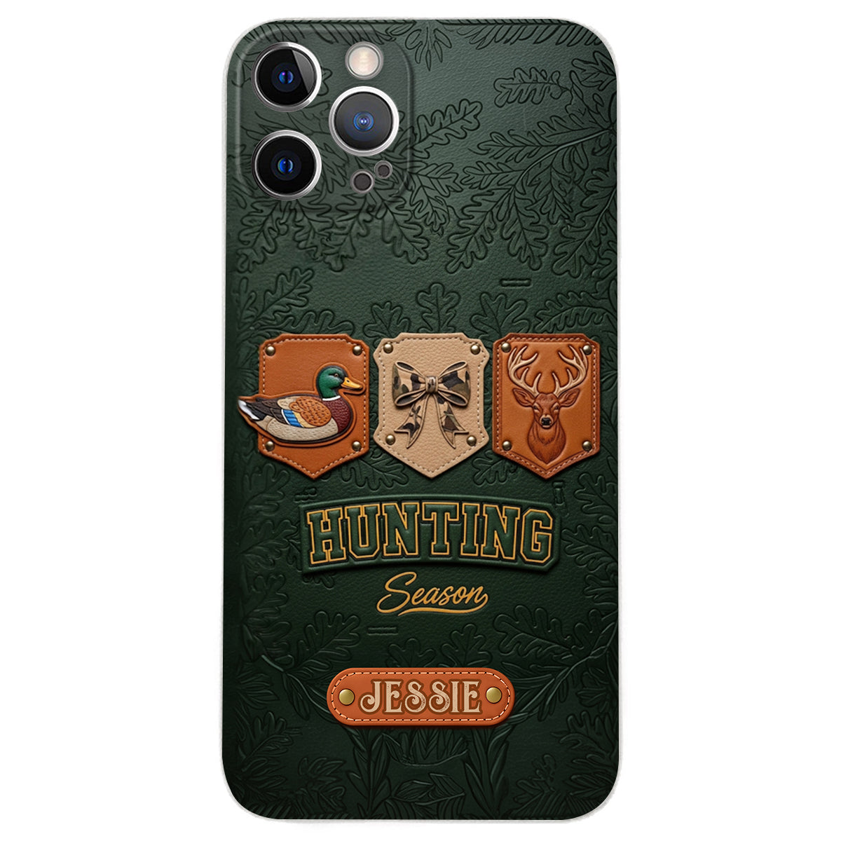 Saison de la chasse - Étui de téléphone en cuir personnalisé sur le thème de la chasse