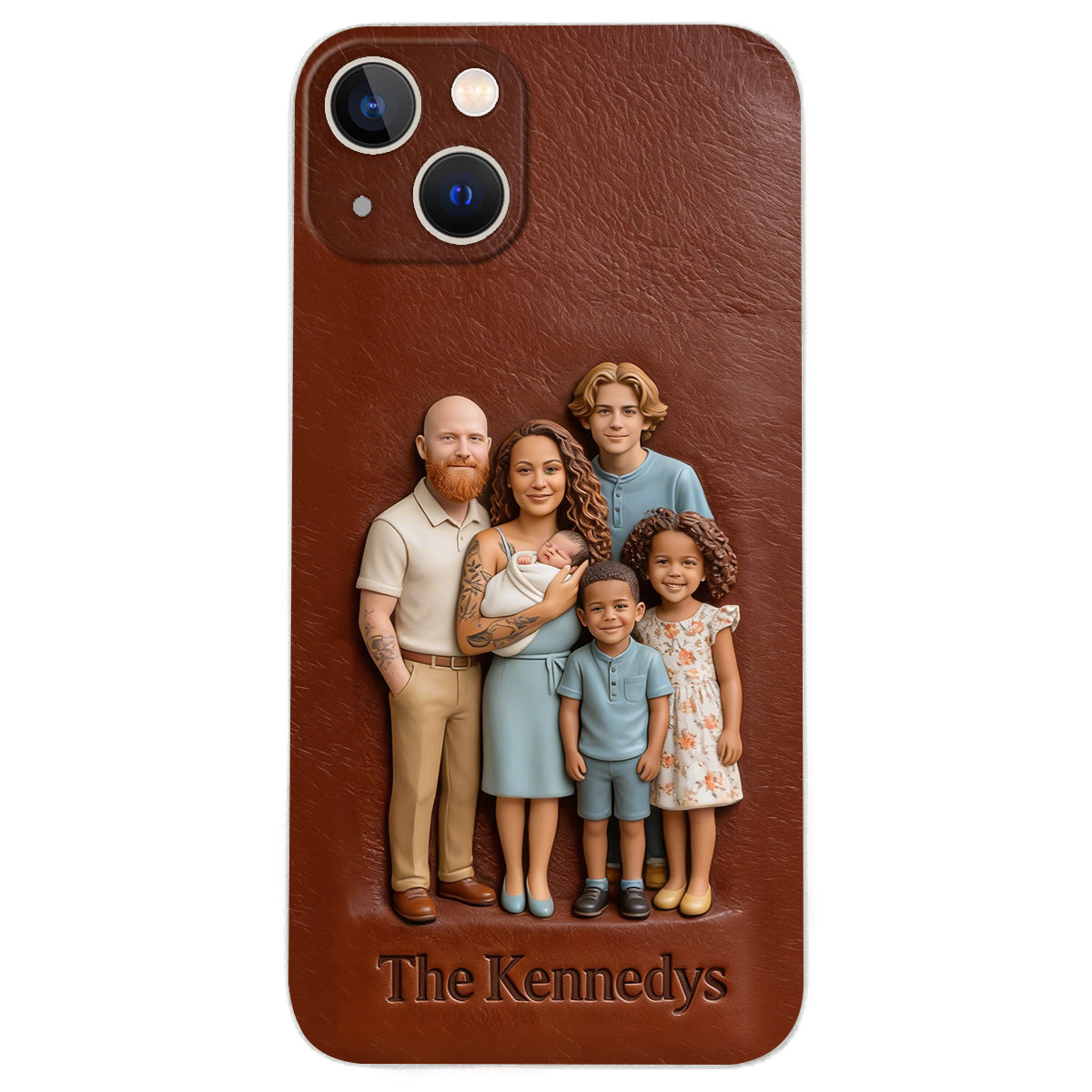 Custom Any Photo - Personalized Family Leather Phone Case