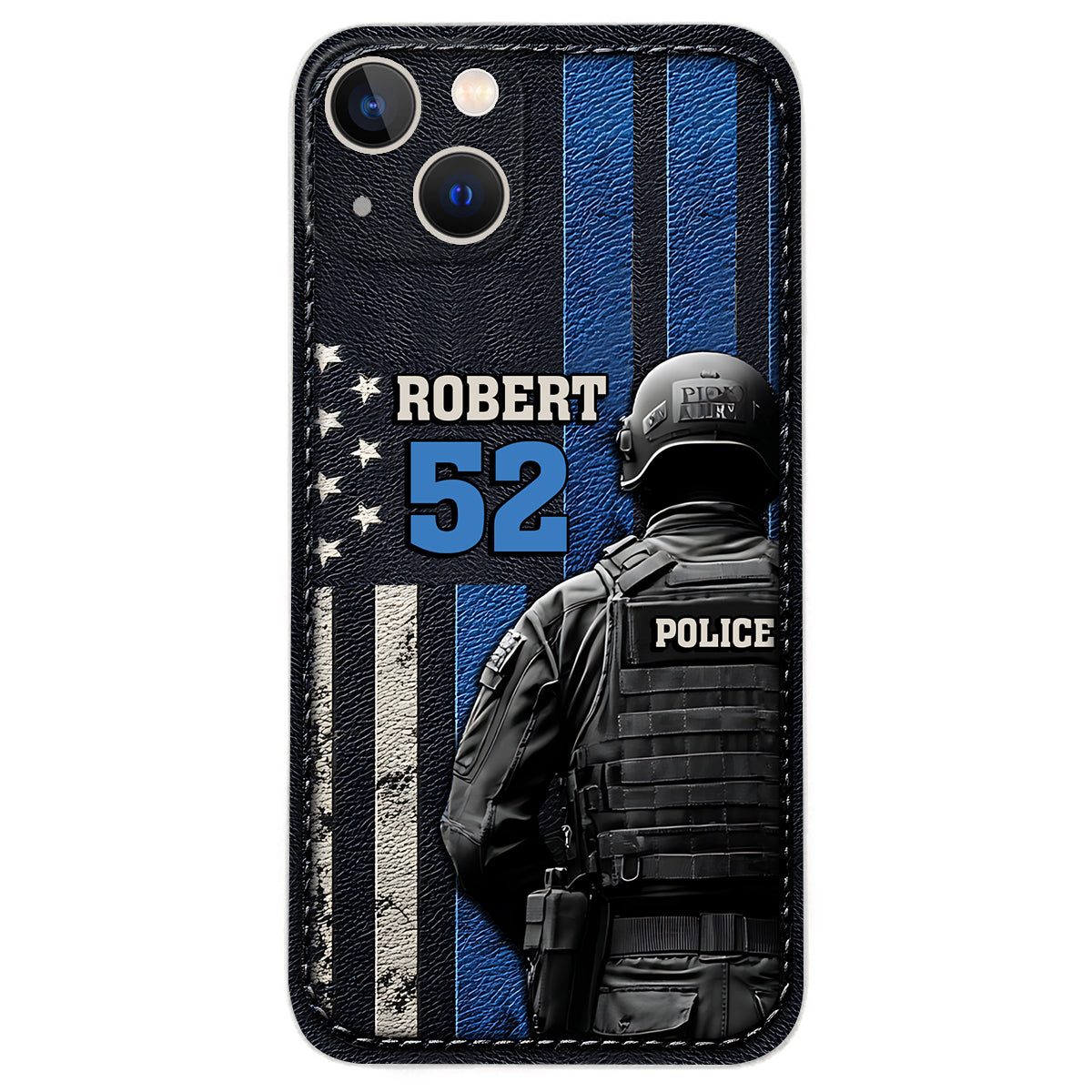 Vie de policier - Étui de téléphone en cuir personnalisé pour policier