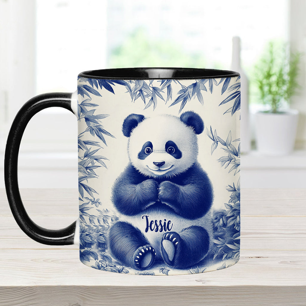 Cute Toile de Jouy Baby Panda - Personalized Accent Mug