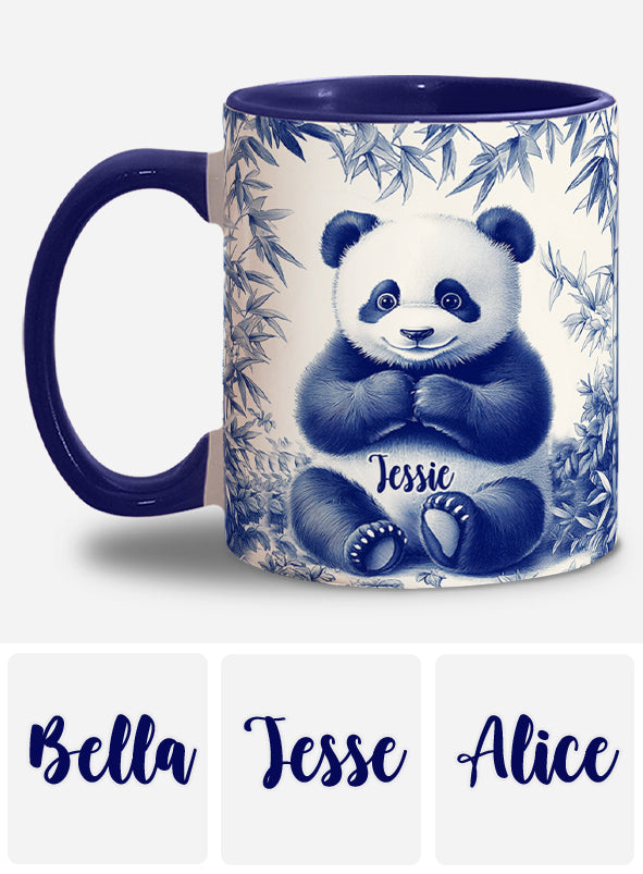 Cute Toile de Jouy Baby Panda - Personalized Accent Mug