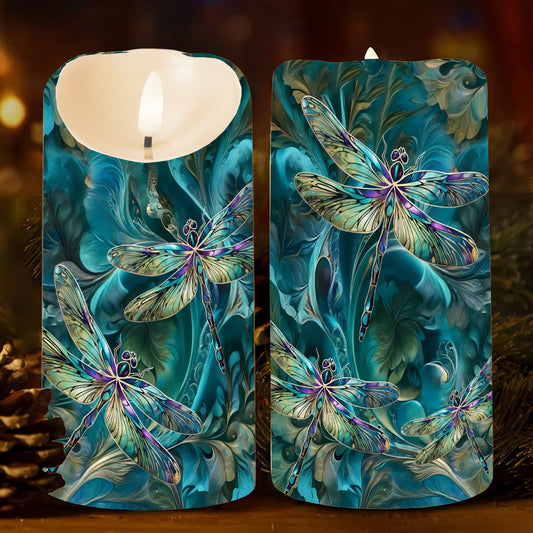 Dreamy Dragonfly - Personalized Dragonfly Flameless Candle