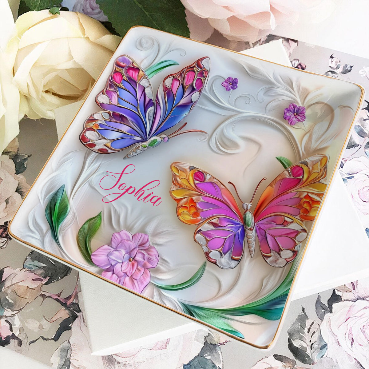 Magnifique papillon - Porte-bijoux papillon personnalisé entièrement imprimé