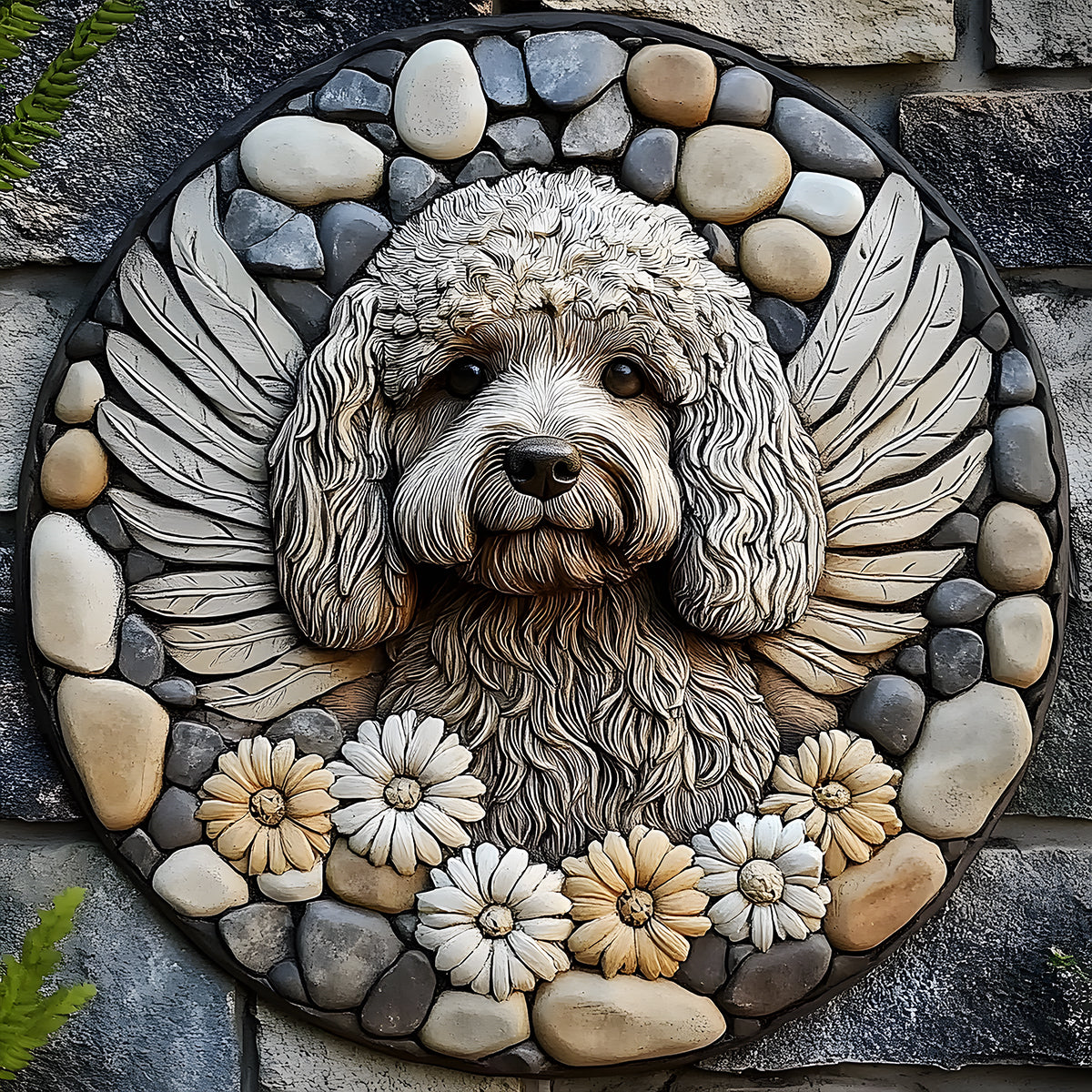 À jamais dans nos cœurs - Pierre ronde personnalisée pour chien