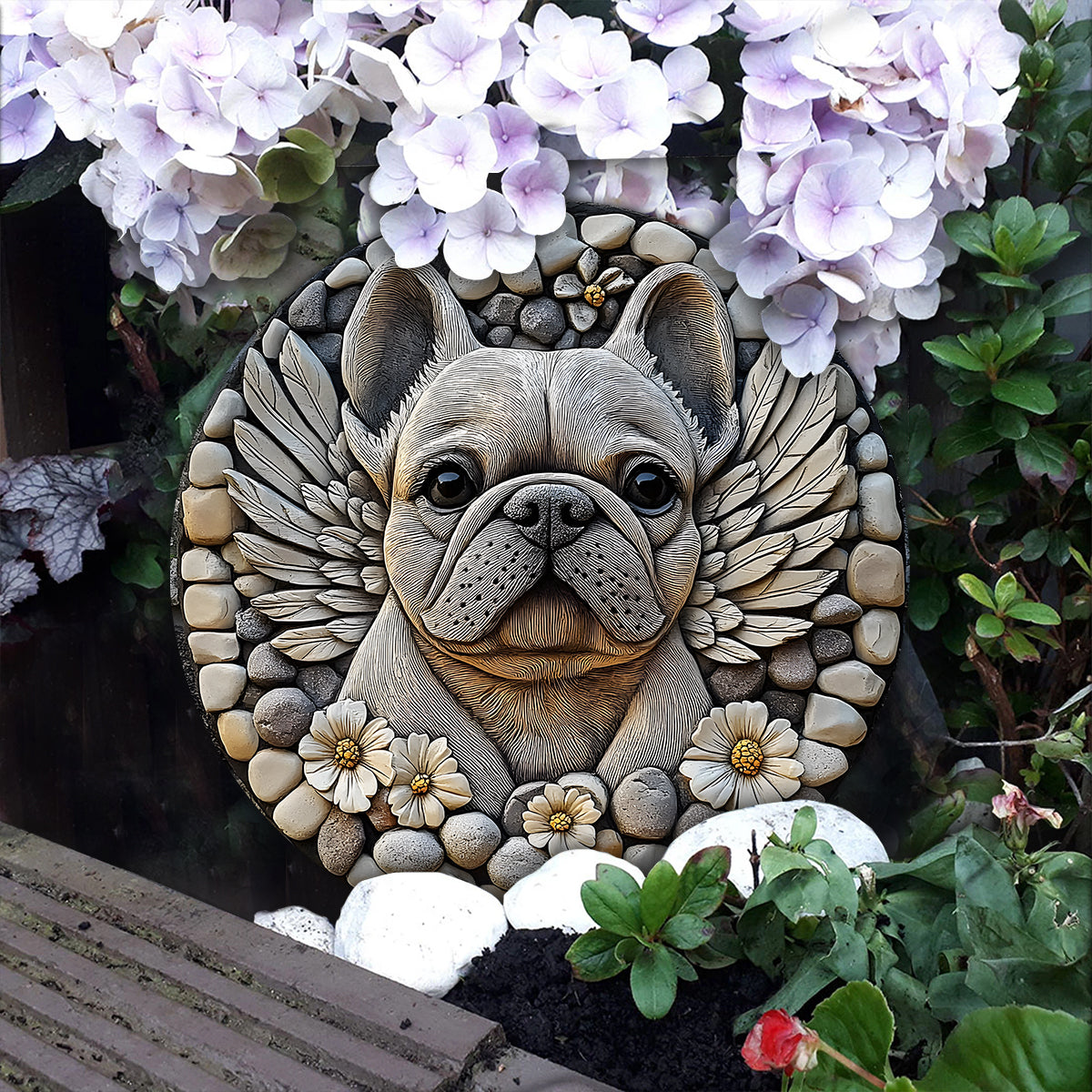 À jamais dans nos cœurs - Pierre ronde personnalisée pour chien