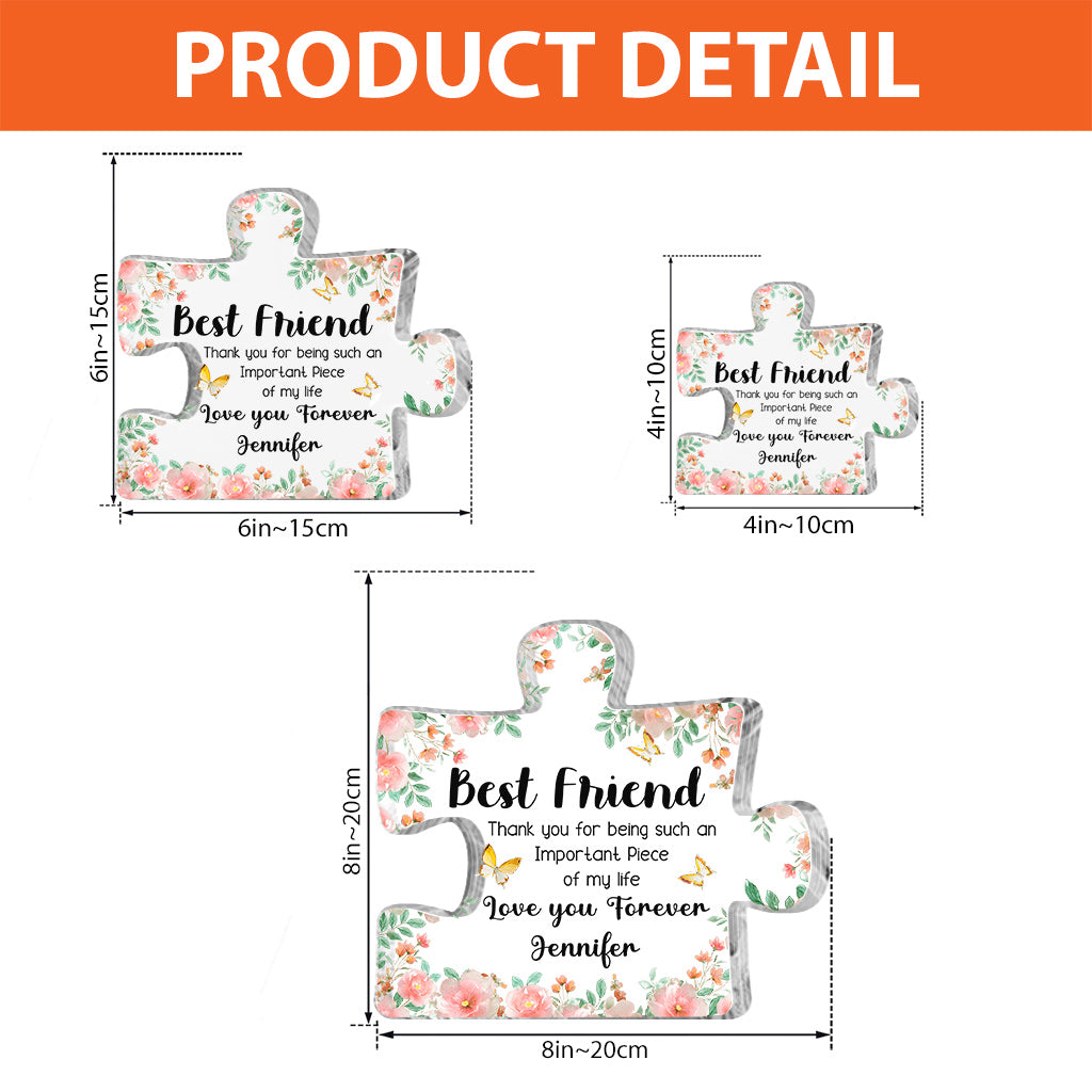 Je t'aimerai toujours - Plaque acrylique personnalisée pour ma meilleure amie